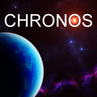 Chronos main screen. A planet set behind a space background.